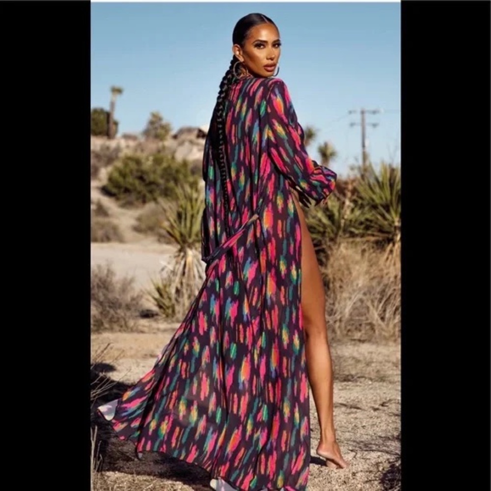 Achilles Sheer Cover Up - Black Multi NWOT